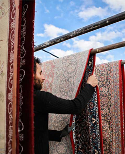 خشک کردن قالی در قالیشویی مصباح کرج
